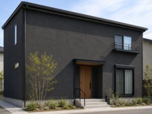 黒い外壁の仕上がりイメージ・高級感のある住宅