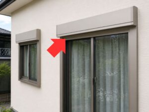住宅の窓に取り付けられたシャッターボックス
